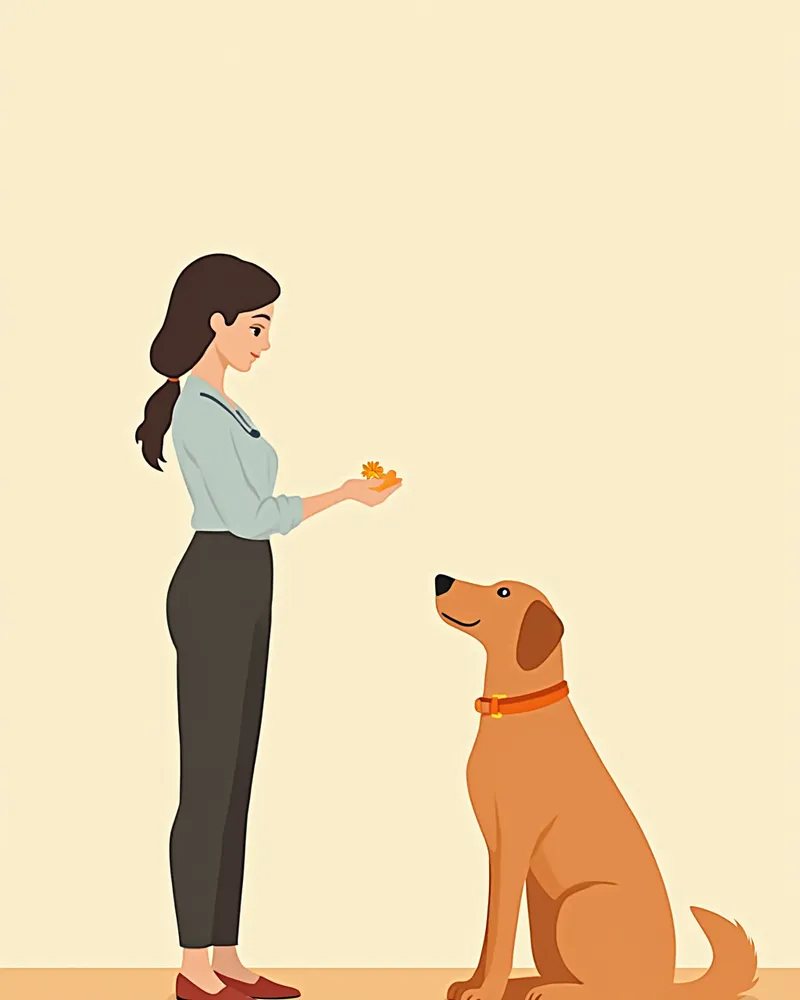 긍정 강화 방식으로 행동 교정 훈련 중인 강아지