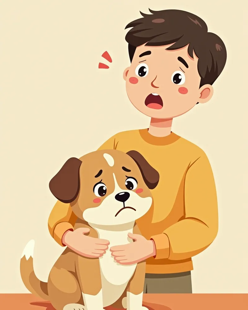 근육 떨림 증상을 보이는 강아지