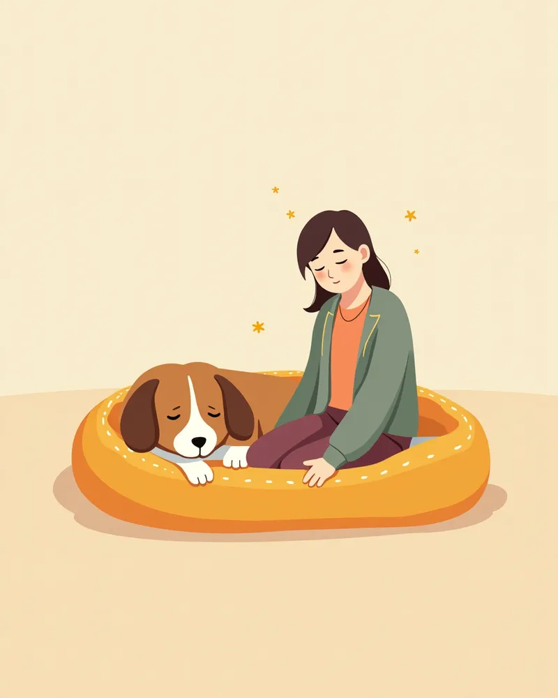 집에서 보호자 곁에서 회복 중인 강아지