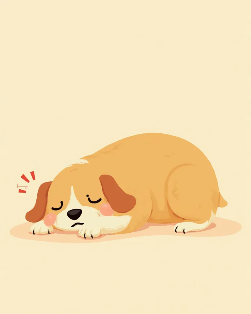 호흡이 가빠 보이는 강아지 일러스트