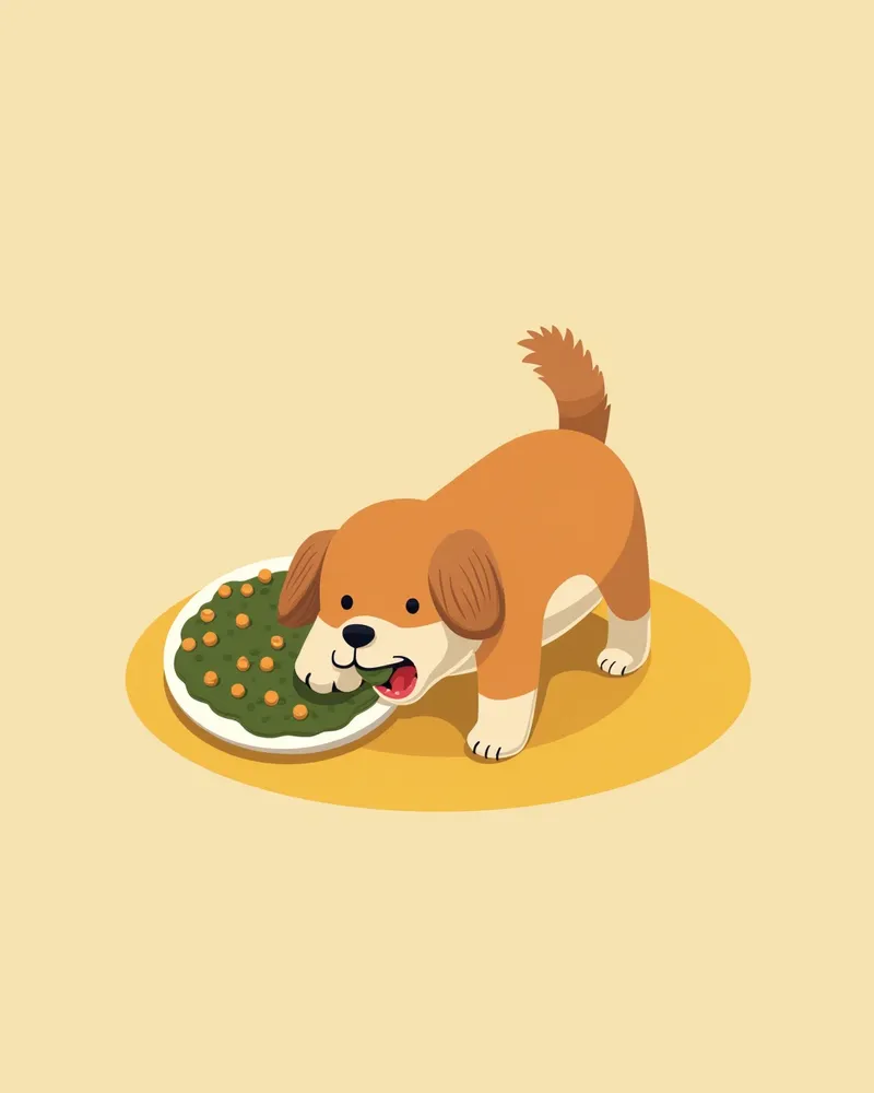 사료에 섞은 그린트라이프 급여 모습