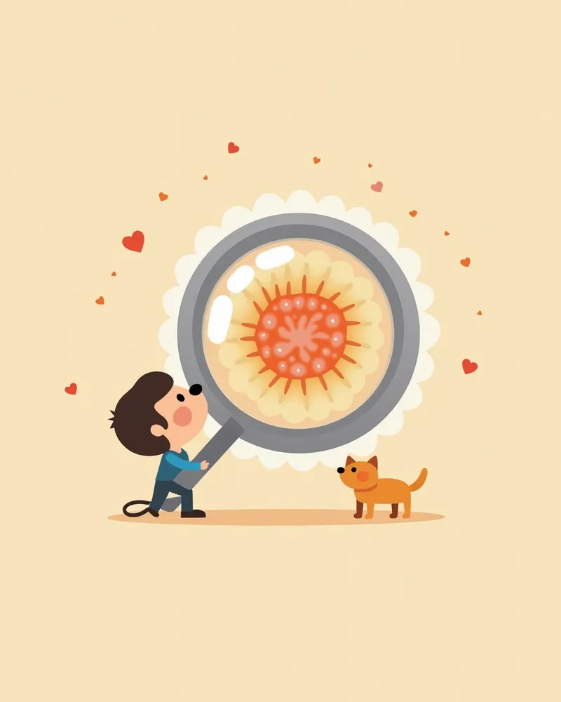 강아지 종양 조직 생검 병리 검사 장면