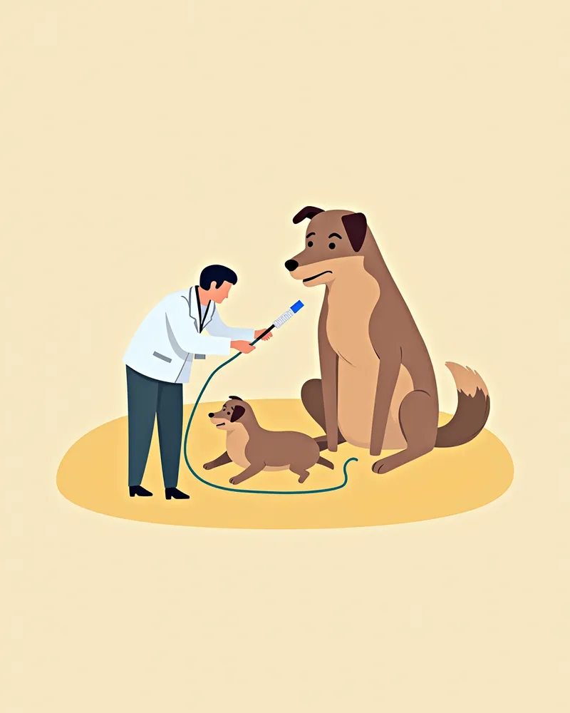 강아지 정맥 주사 중인 모습