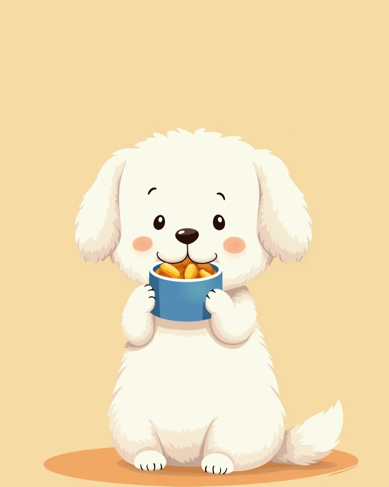 강아지가 면역 보조제를 먹는 모습