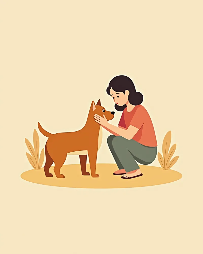 강아지의 눈을 부드럽게 닦는 모습
