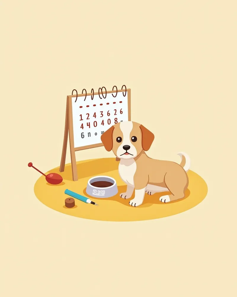 강아지 백신 접종 일정을 기록한 캘린더