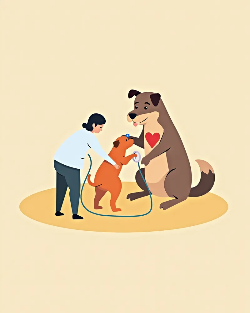 강아지 심장 초음파 검사 장면