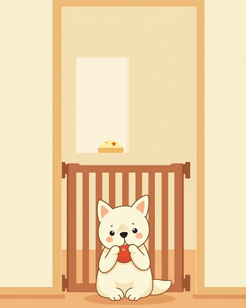 강아지 전용 식사 공간 분리 예시