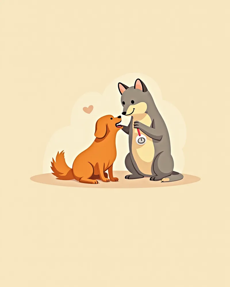 수의사가 강아지 잇몸 검진 중 사진