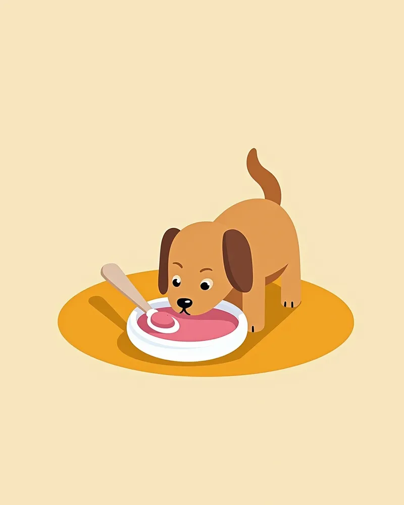 강아지 사료에 심장 건강 영양제를 섞는 모습