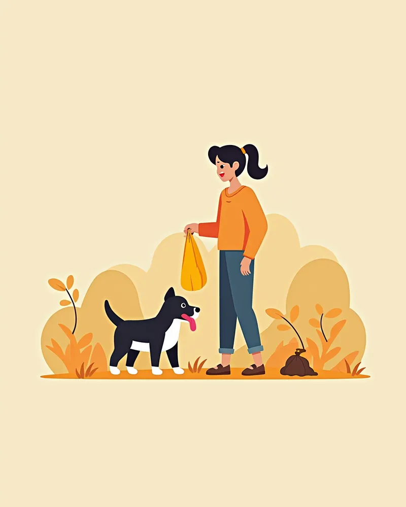 강아지 외출 후 대변 치우기와 발 닦기 습관