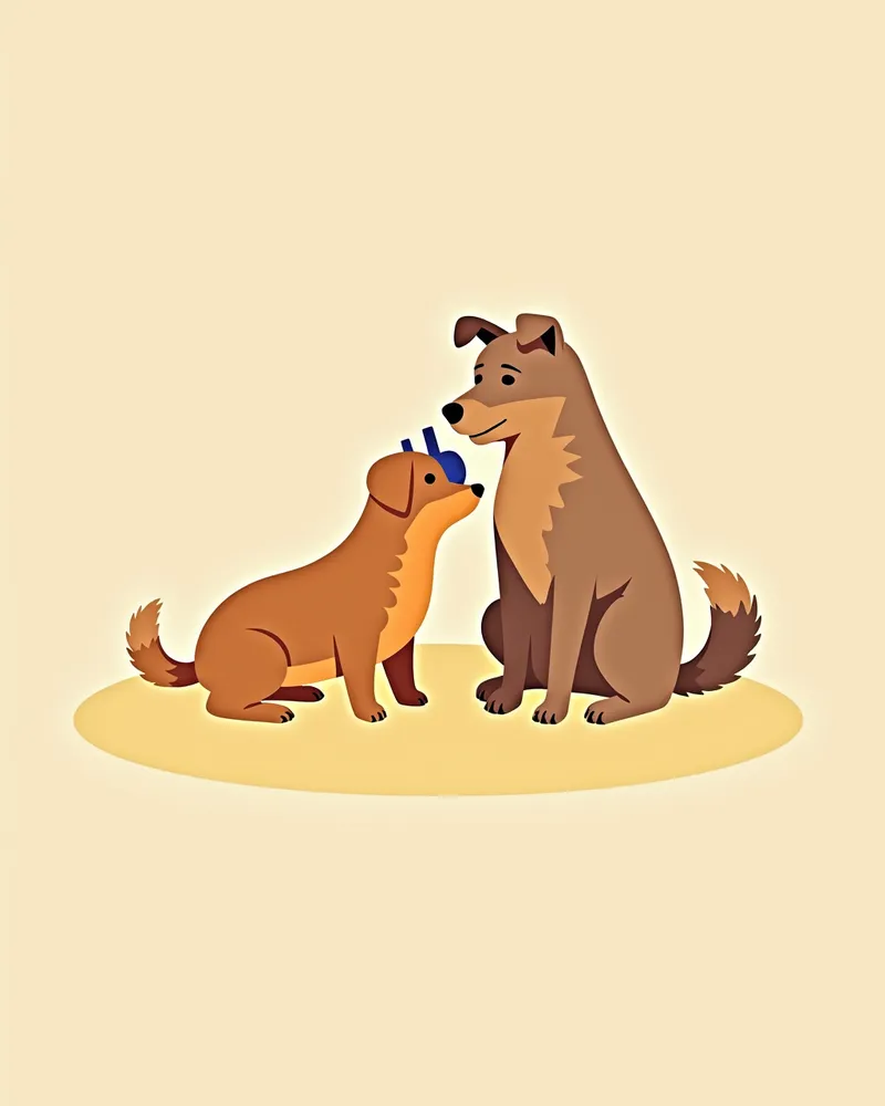 수의사가 슬릿 램프로 강아지 눈을 검사하는 장면