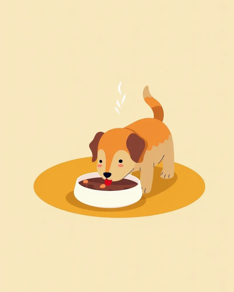 강아지 비만세포종 관리용 건강한 식사 장면