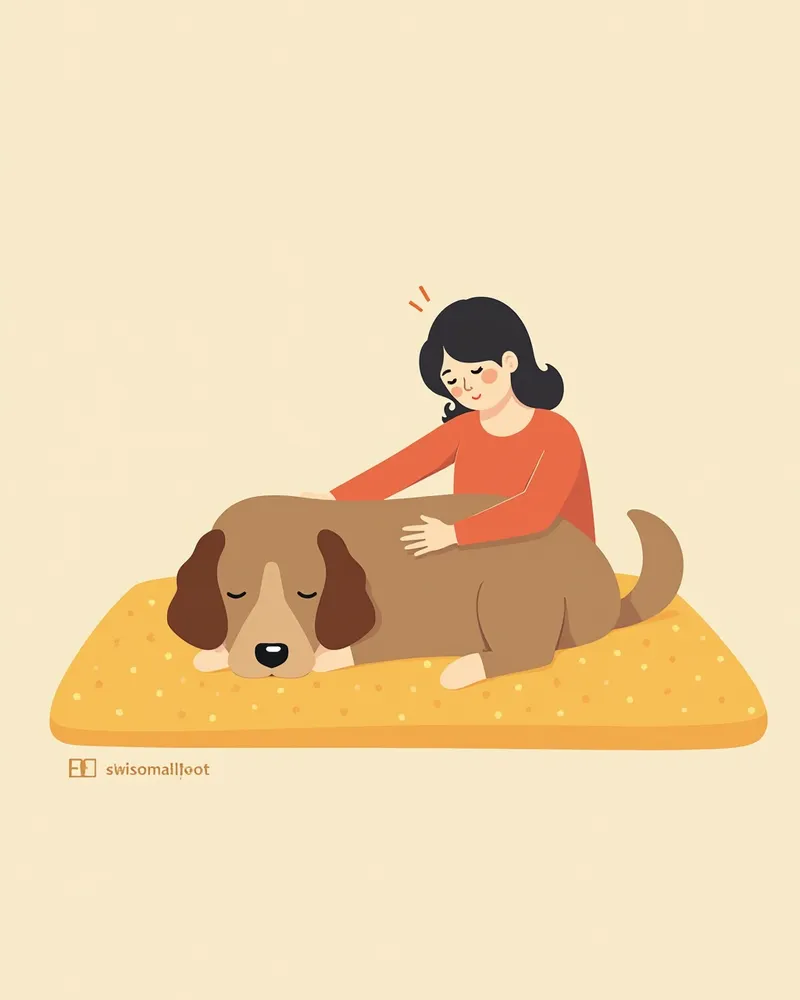 강아지와 가족이 함께하는 정서적 교류 장면