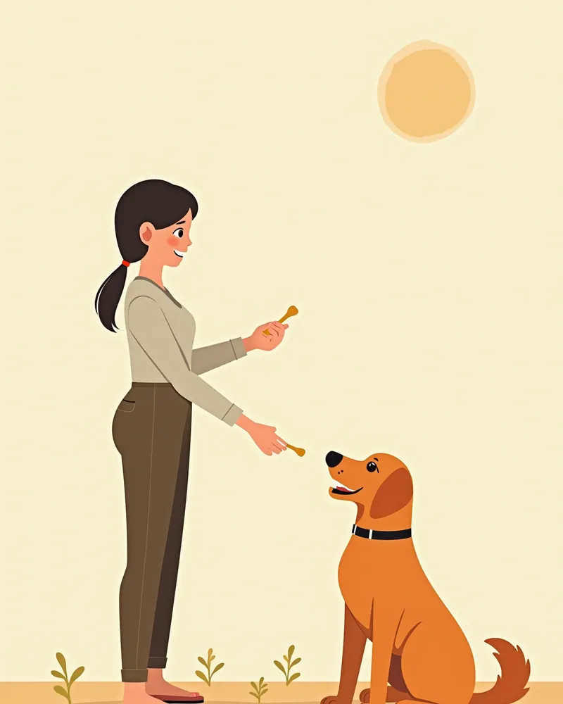 강아지 충동 조절 훈련 — 보호자와 리콜 훈련 중인 강아지