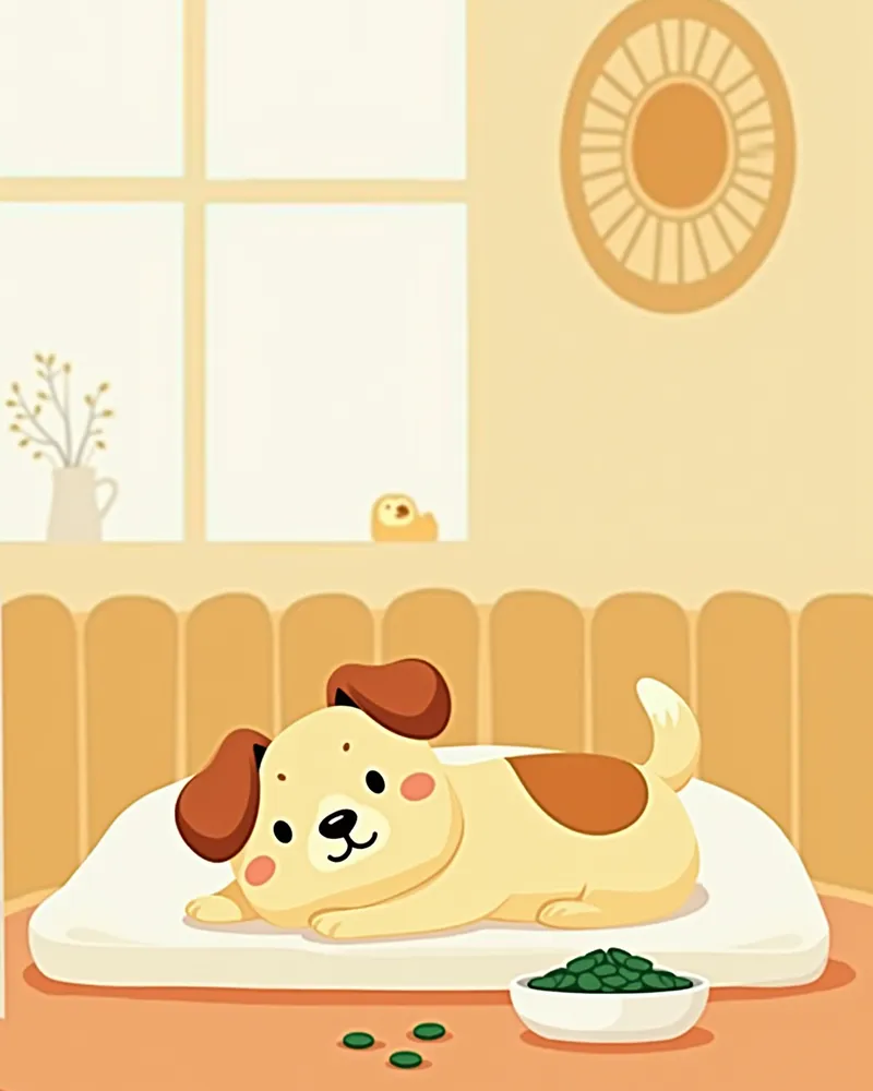 항염증 영양제를 복용하는 강아지