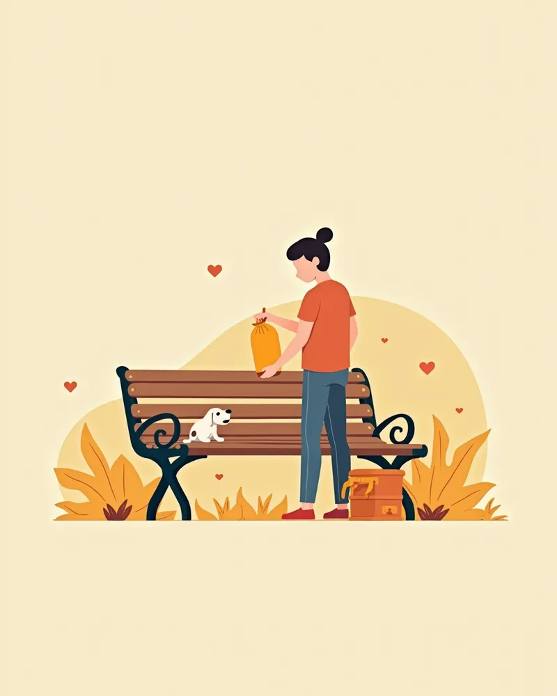 강아지 배변 처리 및 환경 소독 장면