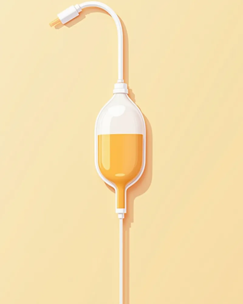 투명한 컬렉션 백이 있는 폴리실록산 요도 카테터