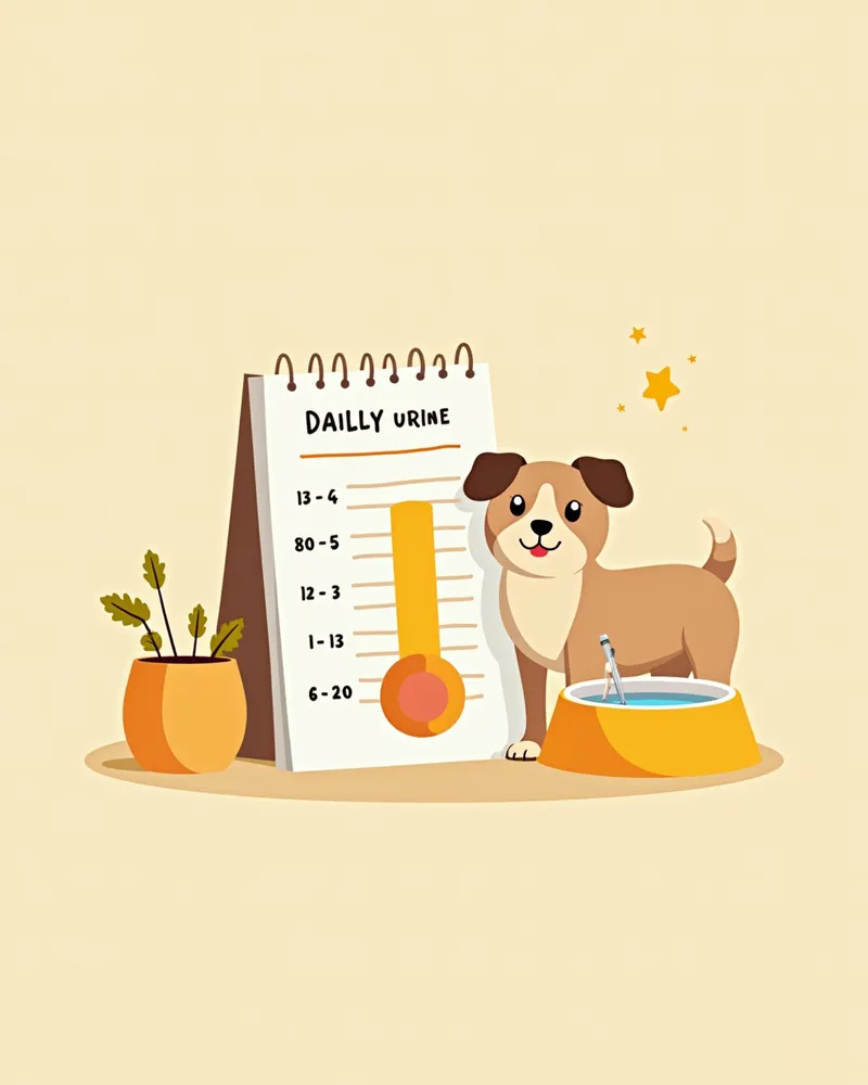 강아지의 요비중 기록 노트와 검사 도구
