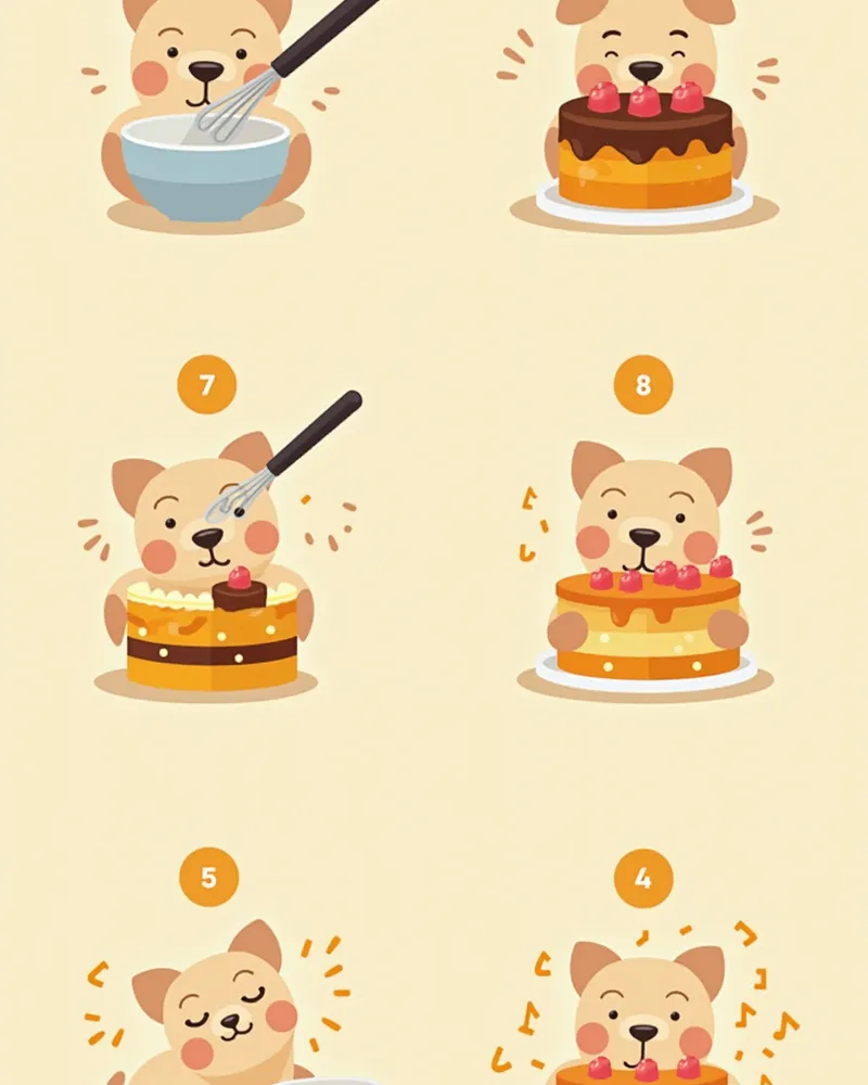 강아지 생일 케이크 만들기 단계별 과정