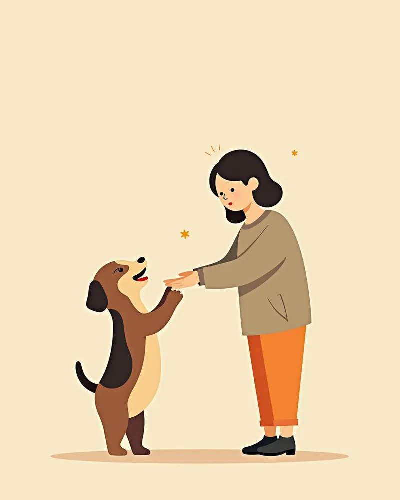 바이트 인히비션 훈련 중인 강아지