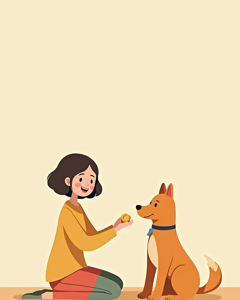 긍정 강화 훈련 중 보상받는 강아지