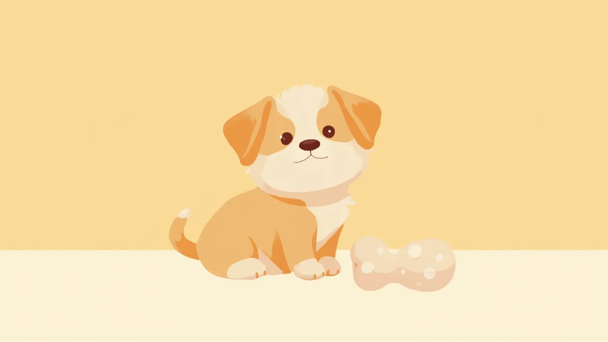 장난감 옆에 앉아 있는 강아지