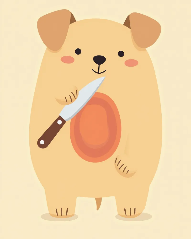 강아지 방광 게실 제거 수술 과정의 그림