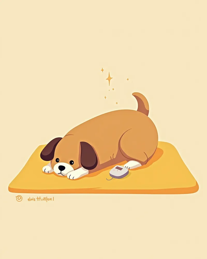 방광 신경 자극 치료 중인 강아지