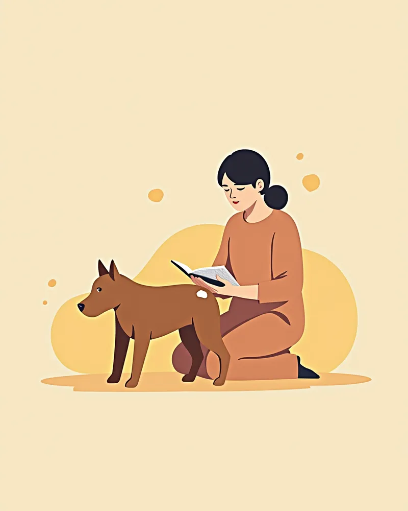 치료 후 관리 중인 강아지와 보호자