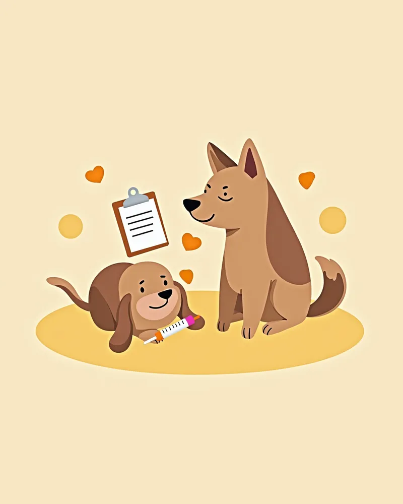 강아지에게 약을 주는 수의사의 모습
