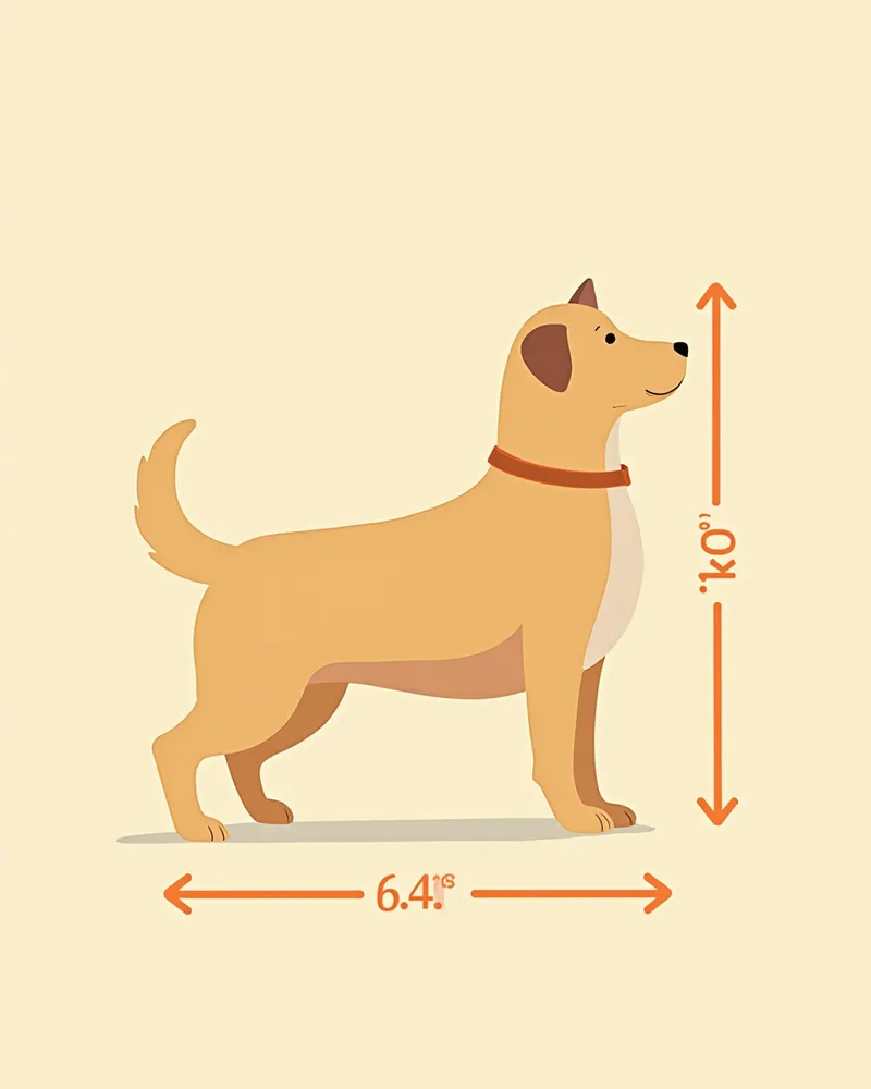 강아지 체장과 체고 측정 위치를 보여주는 일러스트