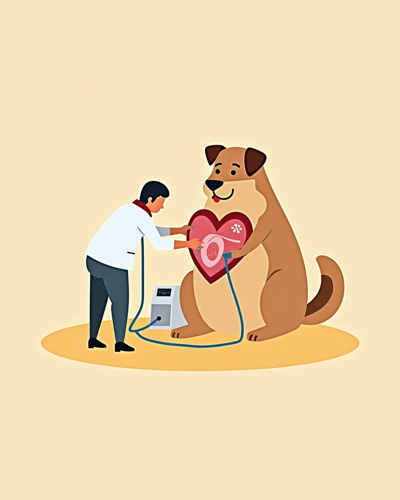 심장 초음파 검사를 받는 강아지