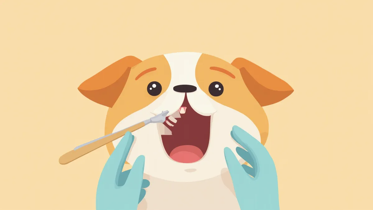 강아지 부러진 이빨을 확인하는 모습