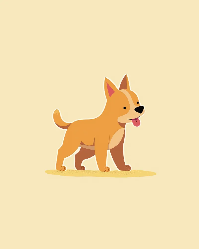 걷는 도중 기침하는 소형 강아지