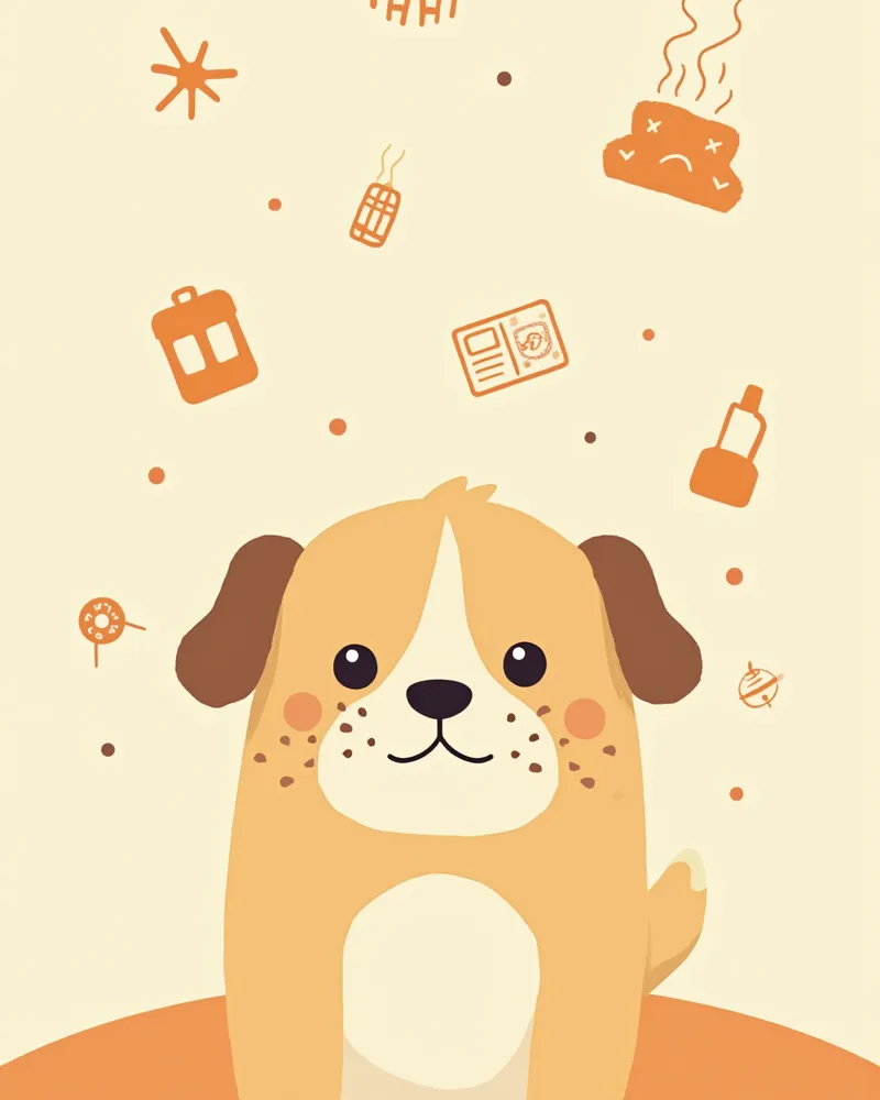 환경 자극 요인과 강아지 일러스트