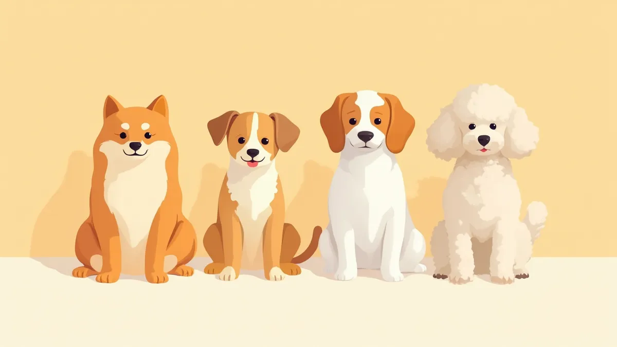 다양한 견종의 털 타입을 보여주는 이미지