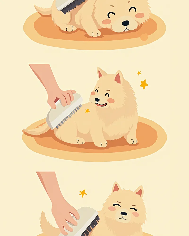 강아지 빗질 올바른 순서를 보여주는 과정