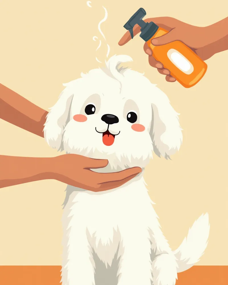 엉킨 털을 조심스럽게 풀어주는 모습