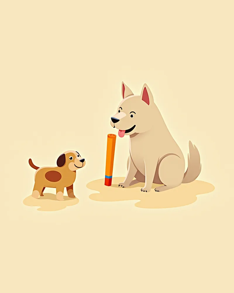 불리스틱과 체크리스트, 배경에 강아지