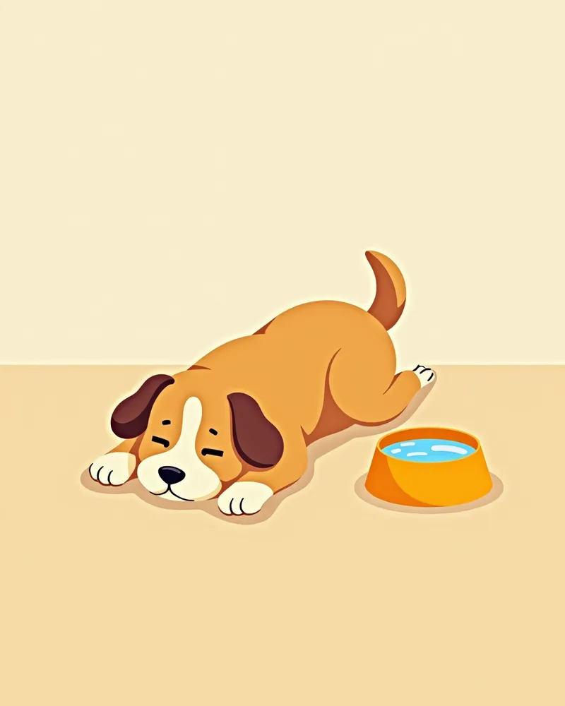 약해진 강아지 모습