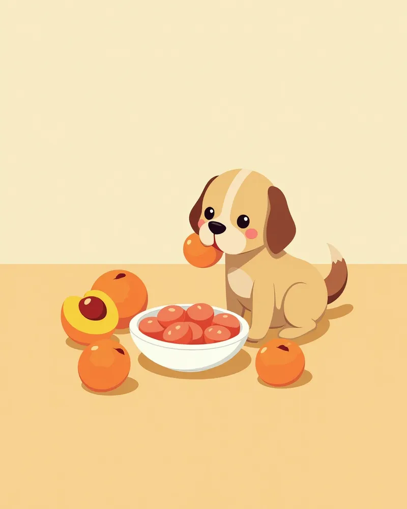 냉동 복숭아를 먹는 강아지