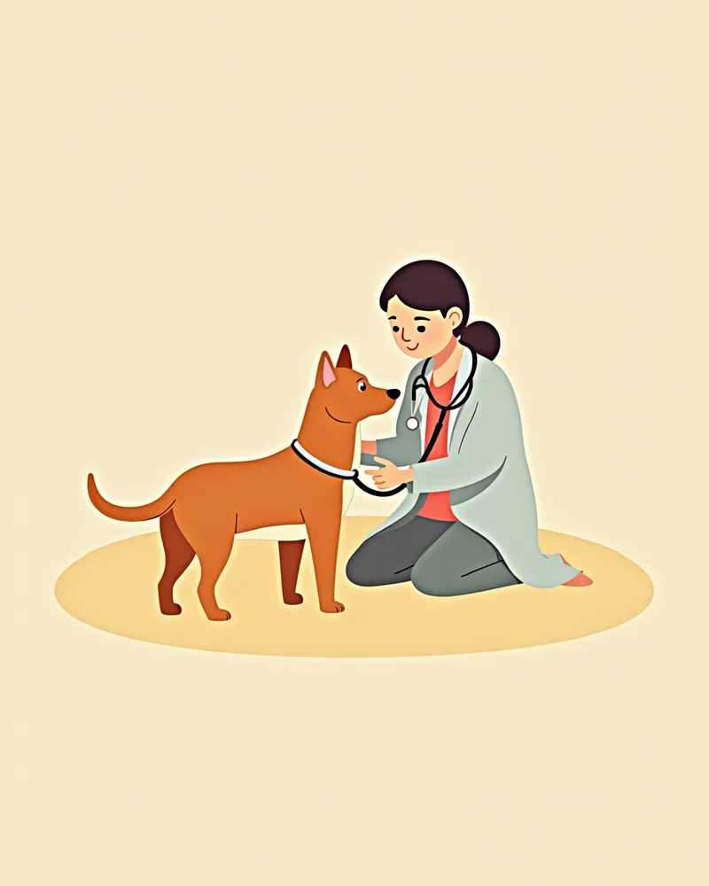 수의사가 강아지 검사