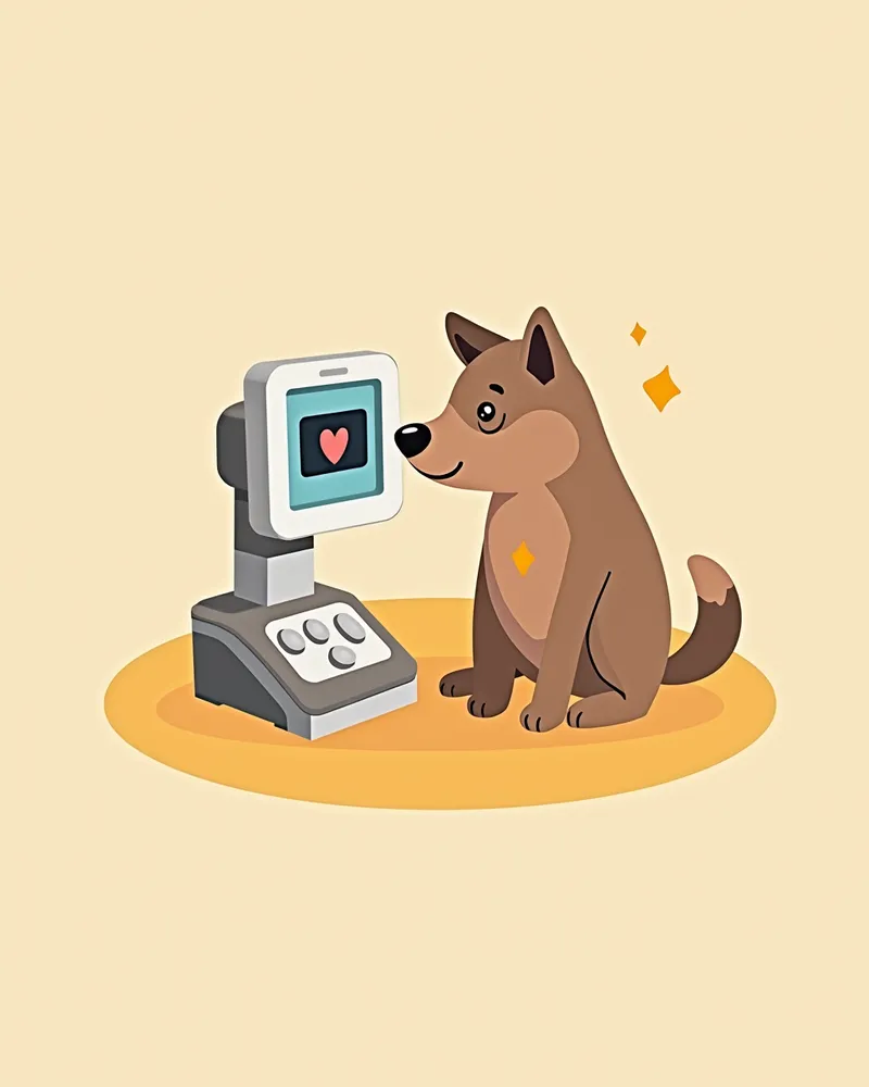 강아지 심장 초음파 검사 장면