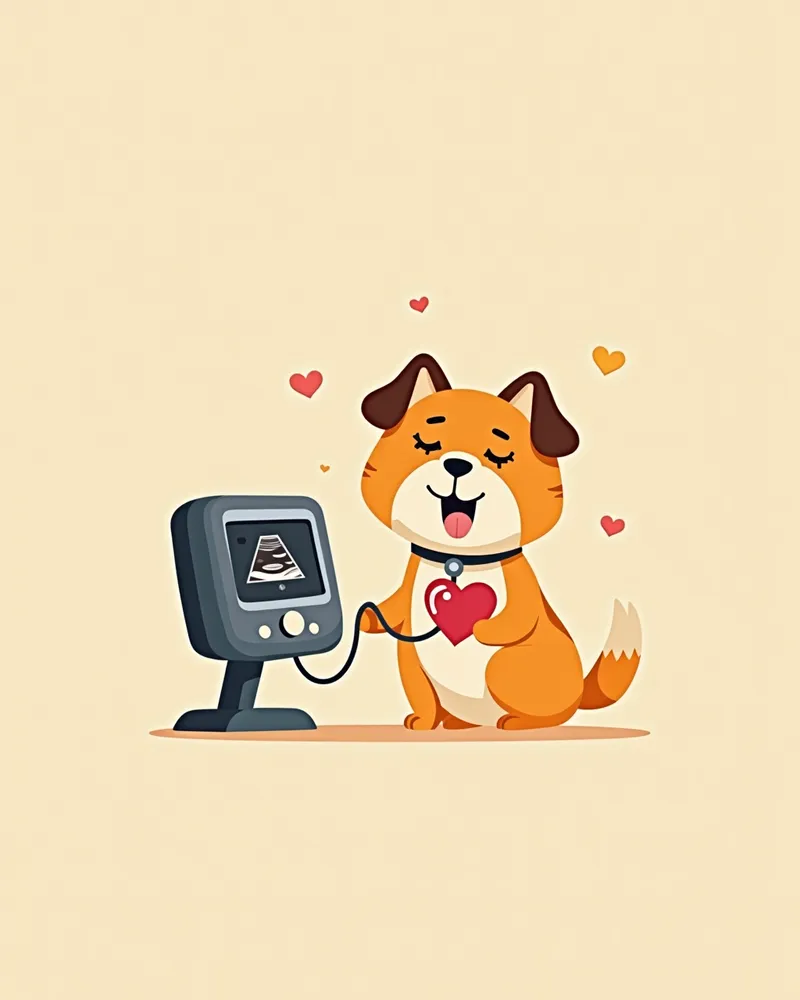 강아지 심장 초음파 검사 중 상황