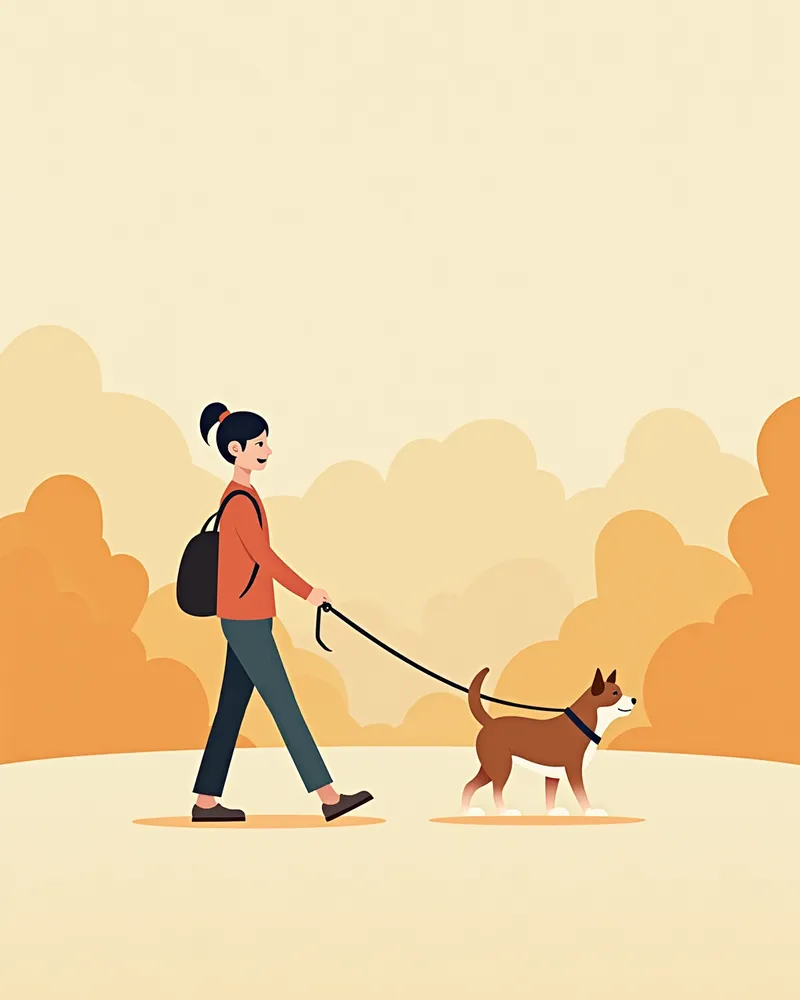 심장병 강아지의 조용한 산책 상황