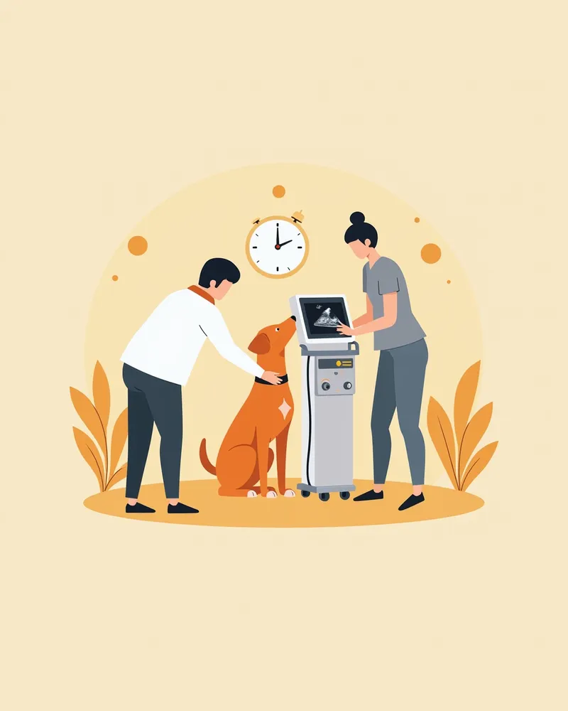 심장 초음파 검사를 받는 강아지