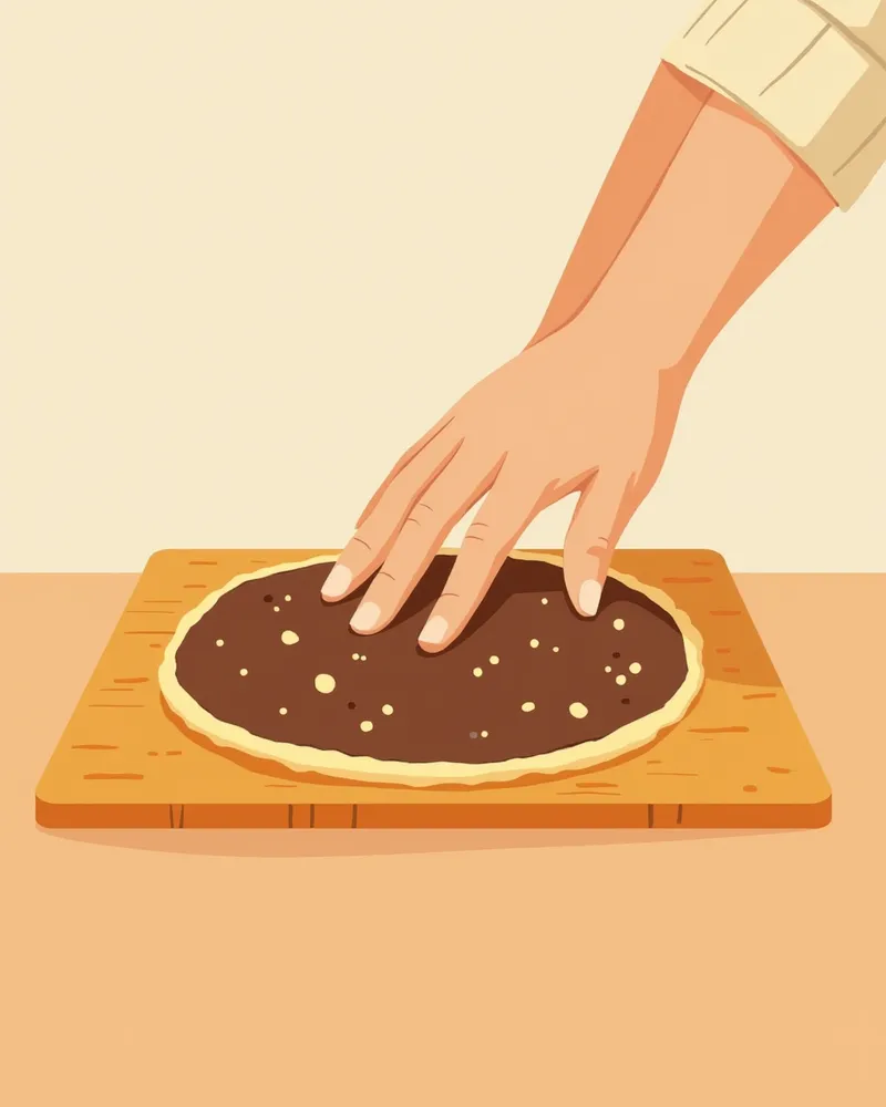 캐롭 간식 반죽을 만드는 손
