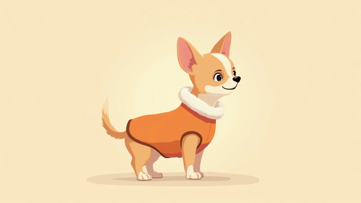 소형 노령견에게 옷을 입혀주는 모습