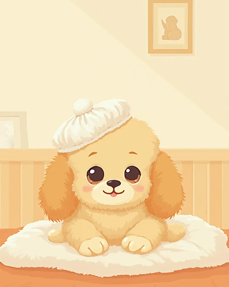 수술 후 회복복을 입고 쉬는 푸들